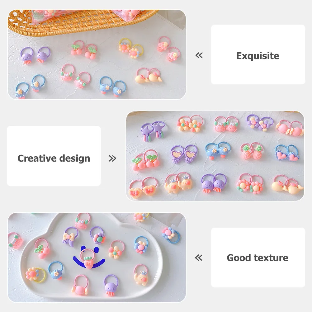 40 Pcs Hair Accessories Ties Scrunchies for Rope Small Grips Mini Elastics Band