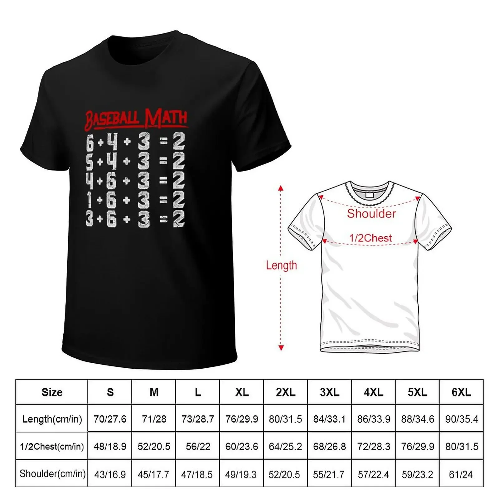 Baseball Math T-Shirt kawaii clothes vintage Aesthetic clothing custom t shirt compression shirt men