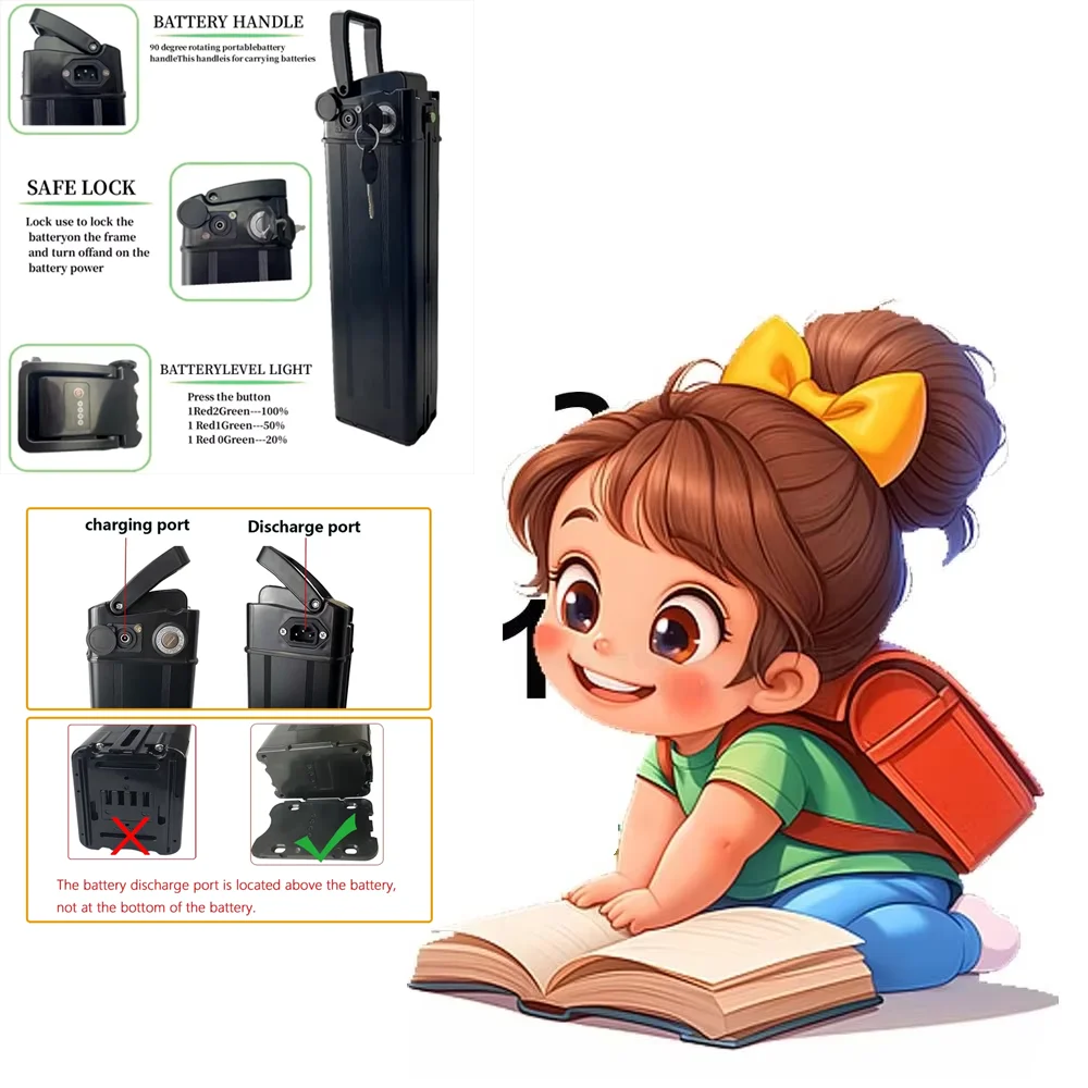 

36V 10AH Lithium battery For Silver Fish Battery 350W 500W 750W 1000W Li-ion Battery Pack