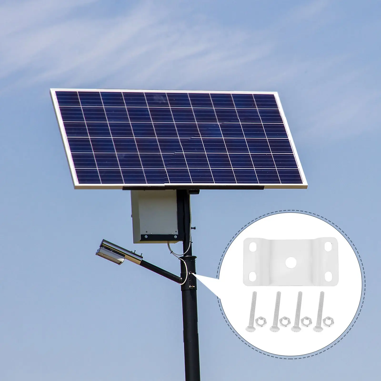 Installazione staffa Kit palo di prolunga luce 1 set Kit di estensione braccio lampada per montaggio su palo luce solare Uso esterno