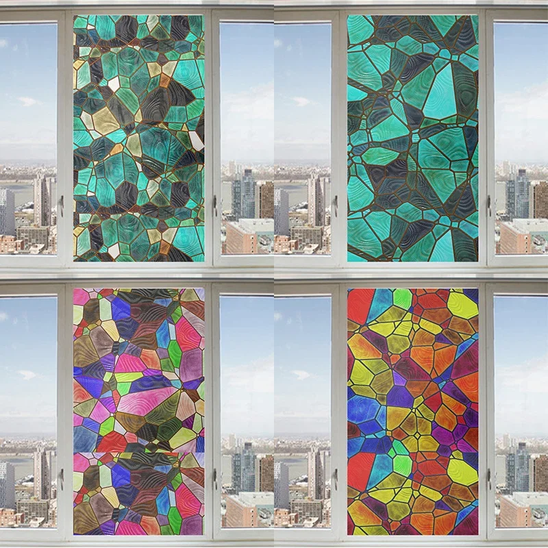 European style Transparent Opaque Bathroom Anti-exposure Anti-peeping Window Paper Window Film Stained Glass Stickers