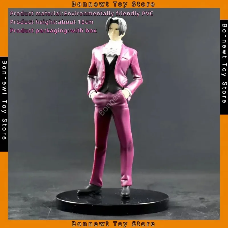 

18cm Ace Attorney,Miles Edgeworth,standing pose, scenery figure model, boxed ornaments, In stock, wholesale,For Friends gifts