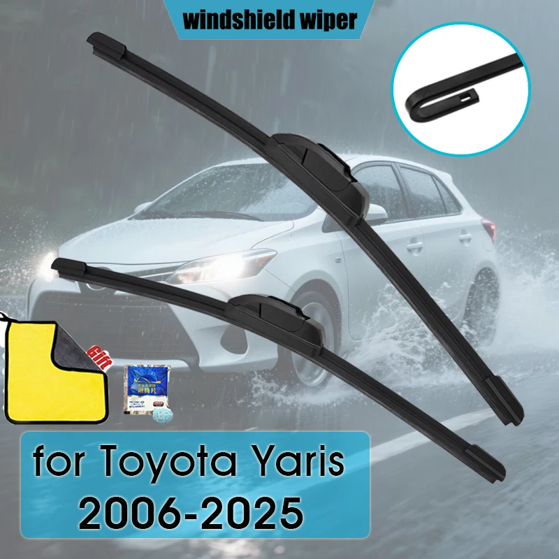 

For Toyota Yaris XP90 XP130 XP210 GXPA16R 2006-2025 Car Wiper Blade Front Wipers Windscreen Fit U Hook Arm Auto Accessories