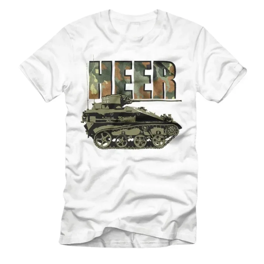 Wiesel Heer Panzer MK 20mm Fallschirmjäger Jäger Tarn Bundeswehr T-Shirt. Summer Cotton Short Sleeve O-Neck Mens T Shirt New