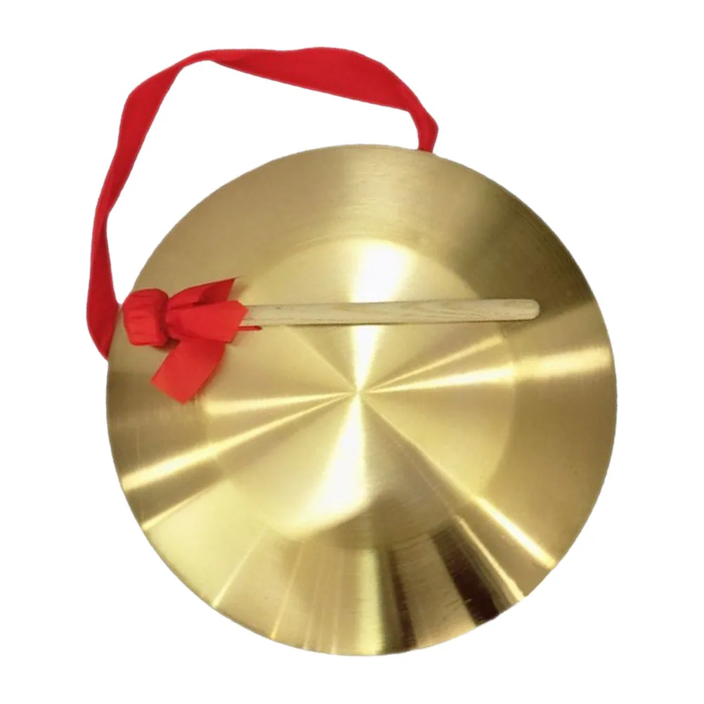 

Traditional Chinese Copper Gong Small Percussion Instrument with Mallet Loud Sound for Stage Performance Asian Decor Music