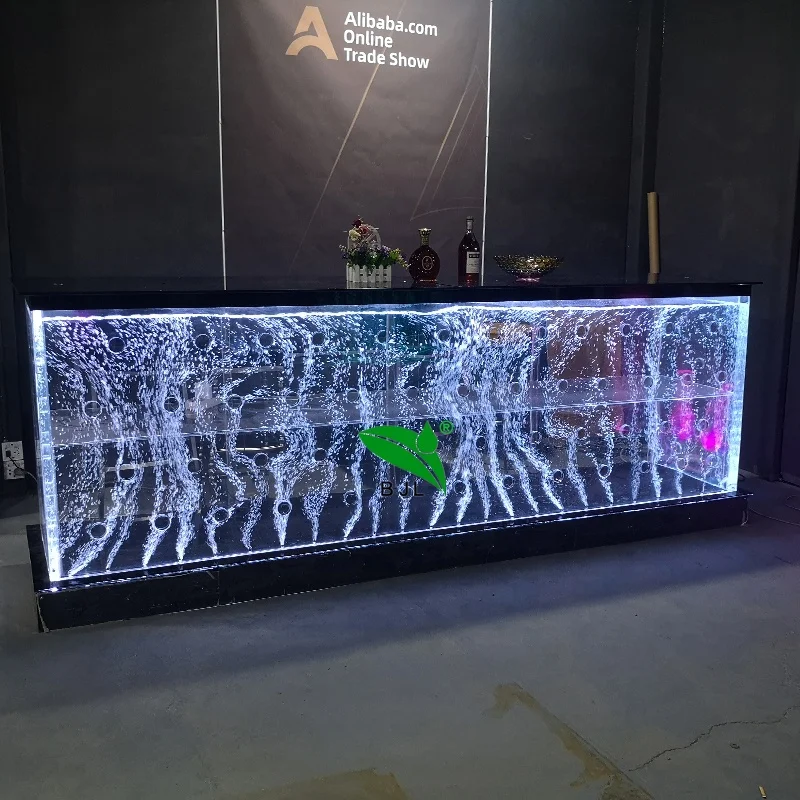 Customized. shop showcase led bubble wall reception counter table