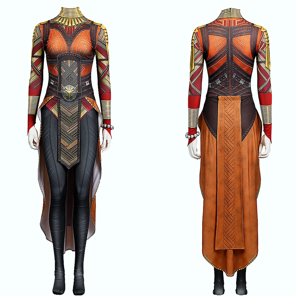 Black Okoye Cosplay Panther Wakanda Costume Superhero Bodysuit 3D Printed Spandex Zentai Outfit Dora Milaje Halloween Costume