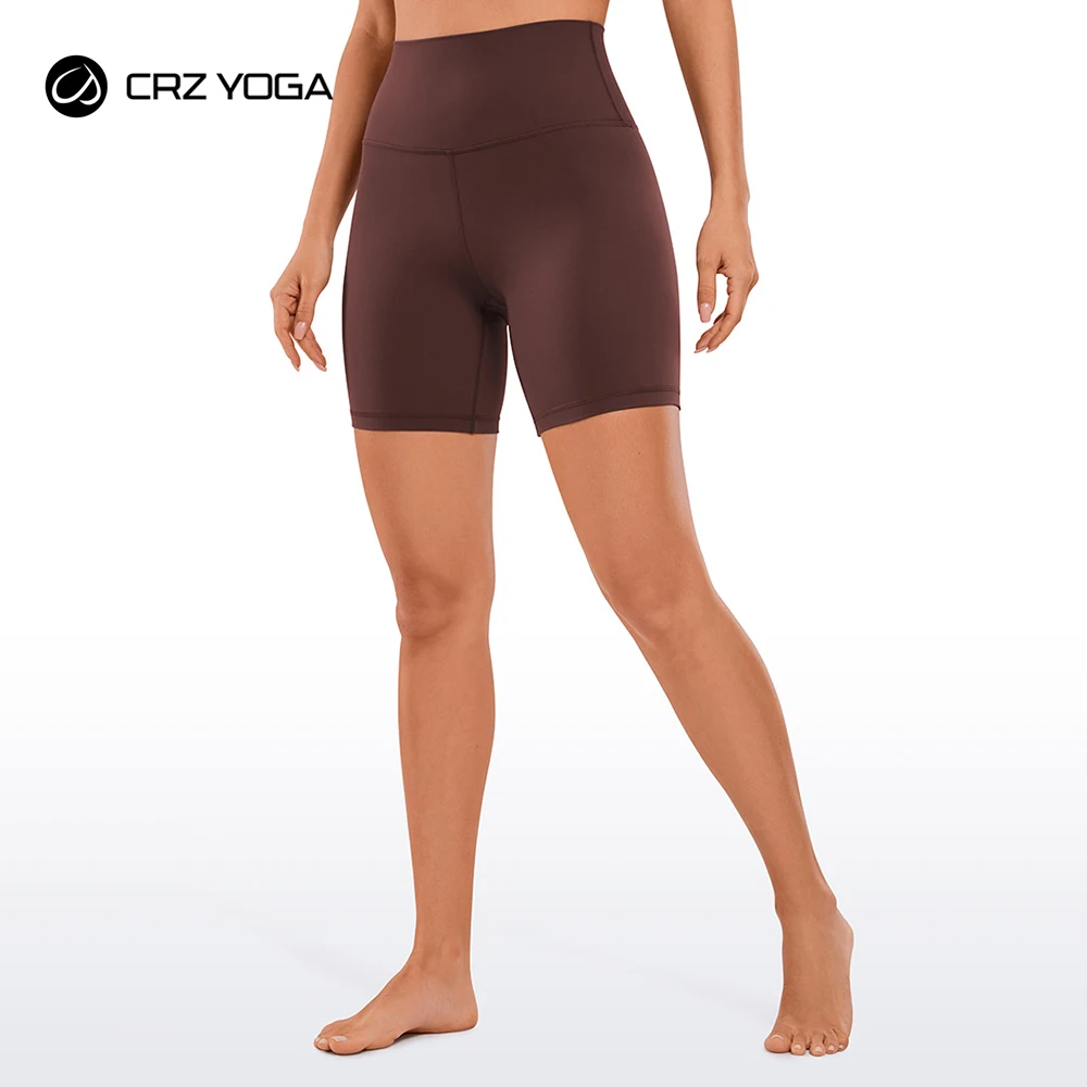 CRZ YOGA CRZ YOGA Womens ButterLuxe Biker Shorts 6 Inches - High Waisted Workout Running Volleyball Athletic Spandex Yoga Shorts