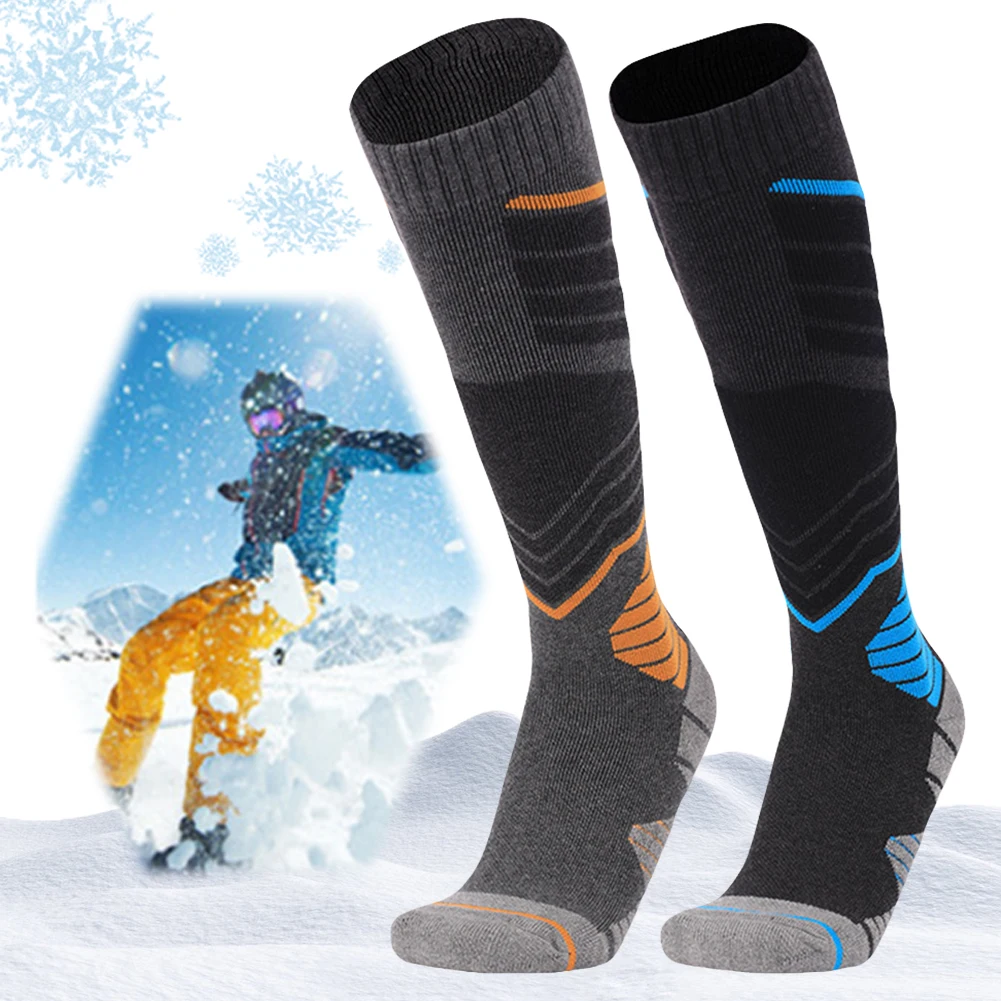 1 par de calcetines térmicos de esquí de invierno, medias de esquí gruesas y cálidas para hombres, esquí al aire libre, ciclismo, correr, senderismo
