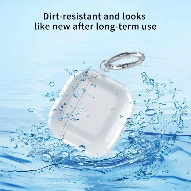 Étui transparent pour écouteurs Airpods 4 génération, étuis souples en TPU, étui transparent pour Airpods 4 sacs avec porte-clés