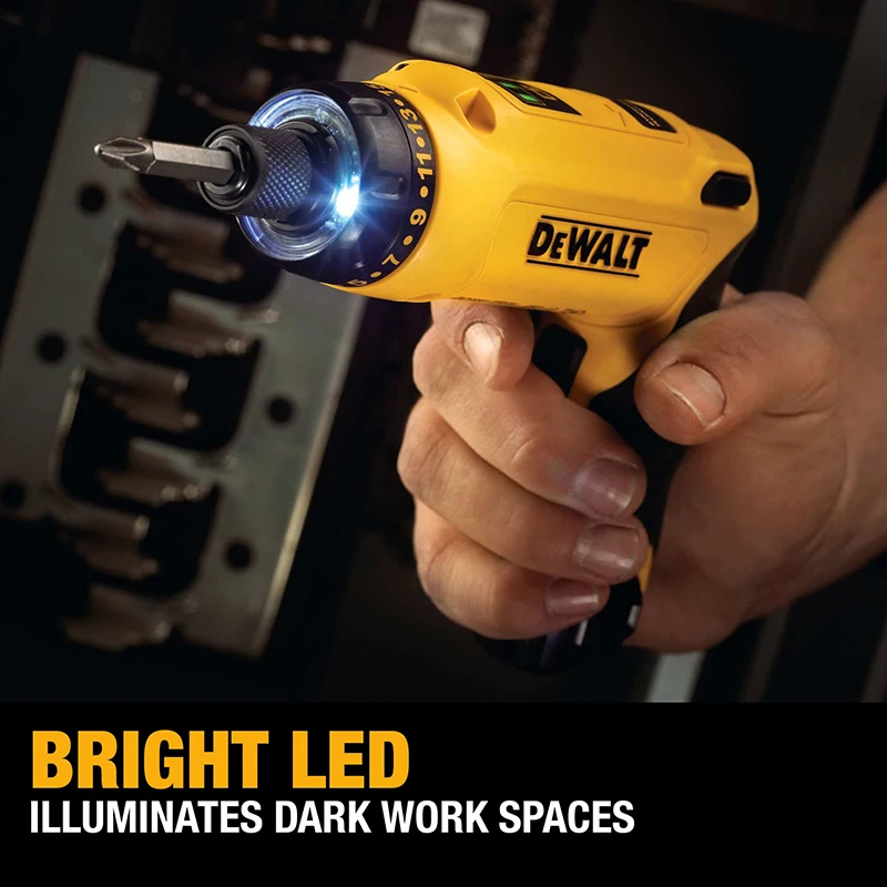 Imagem -06 - Dewalt-chave de Fenda Elétrica Dobrável Dcf680 Dcb080 Bateria de Lítio Giroscópico Doméstico Compacto Mini Conjuntos de Broca de Mão 7.2v