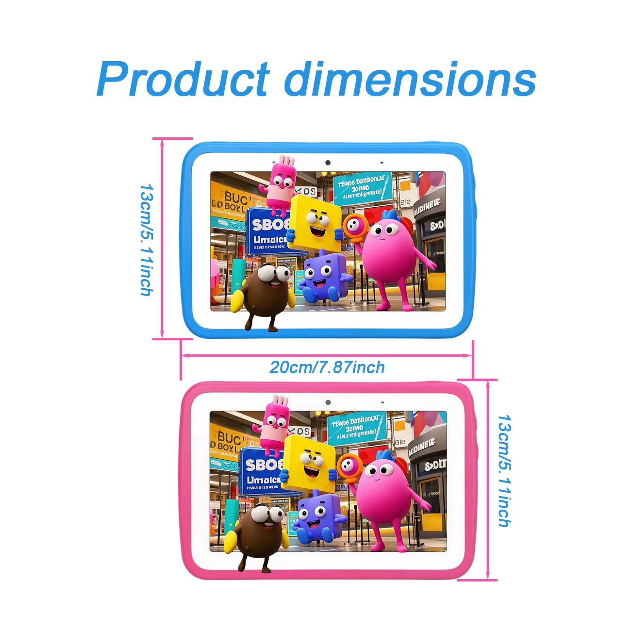 新しい 7 インチタブレットデュアルカメラ子供保護、Android 12 用タブレット、IPS18280*800、クリスマスと誕生日の子供向けギフト