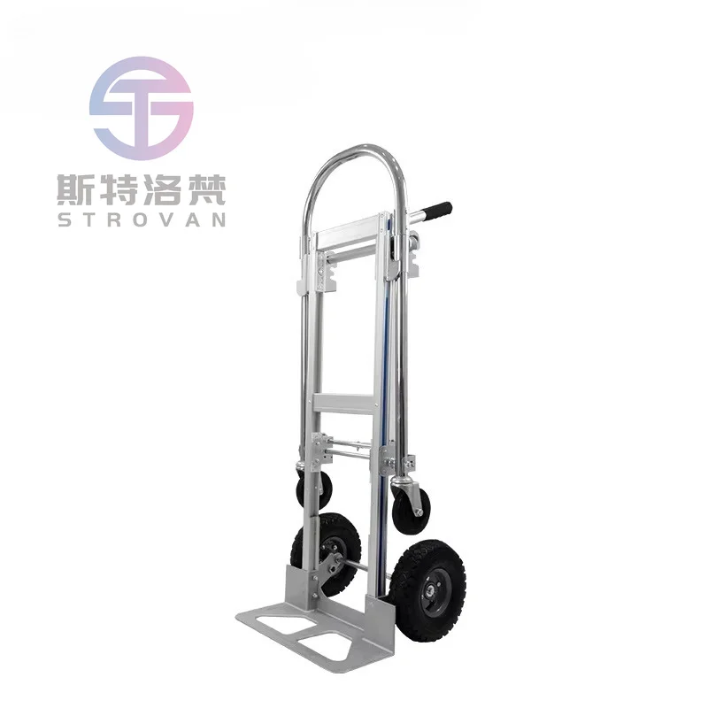 250kg Heavy Duty 2-in-1 Folding Platform Wagon Hand Truck Industrial Steel Tools Foldable Trolley Cart FHT250A