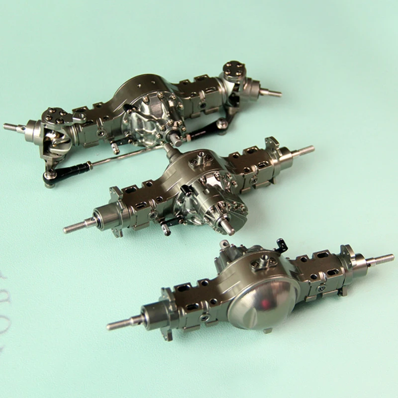 Metallo Anteriore Posteriore Asse Passante Blocco Differenziale Assale di Alimentazione per 1/14 Tamiya Camion Trattore Scania Benz MAN Volvo Parti di Aggiornamento FAI DA TE