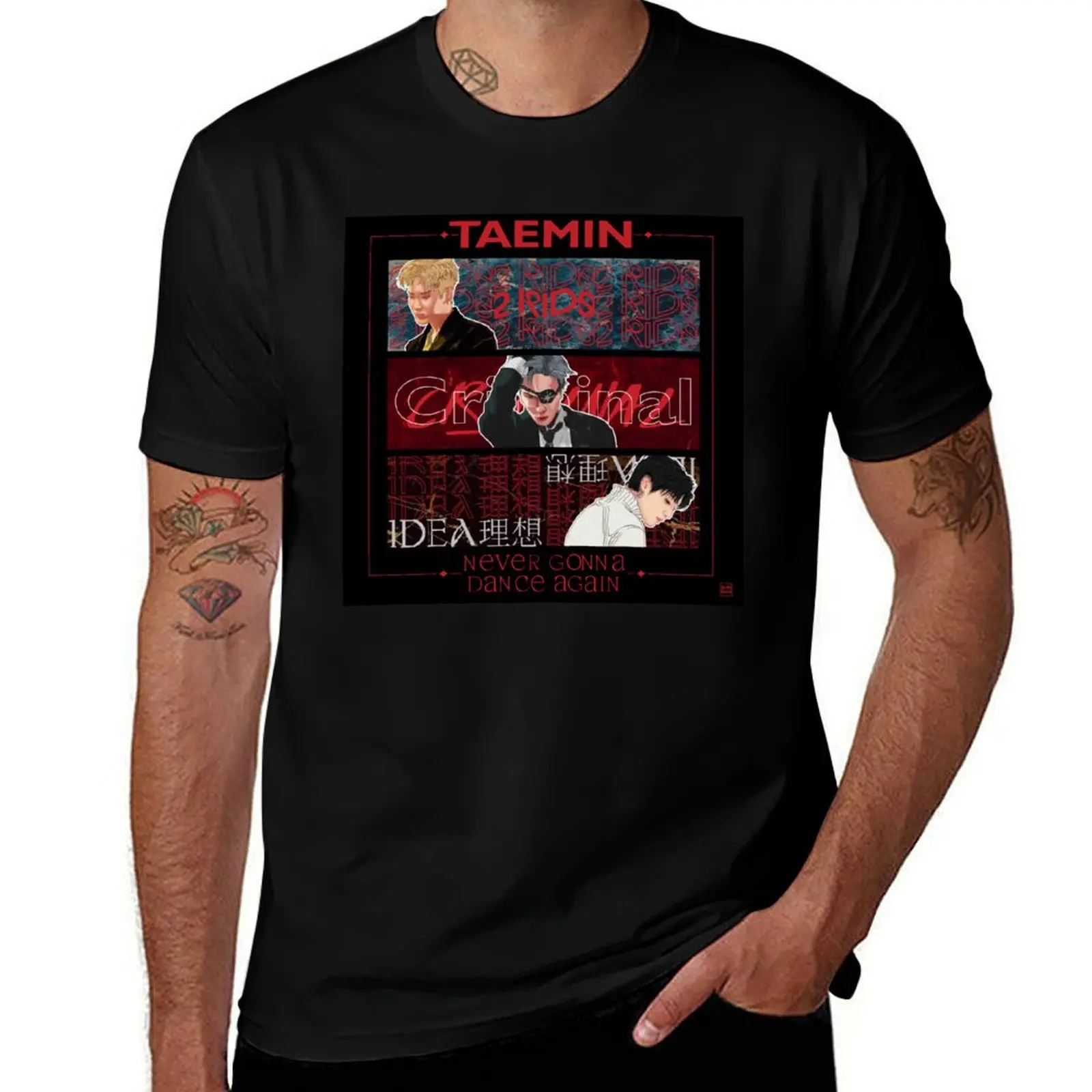 Camiseta estilo póster de la serie "NEVER GONNA DANCE AGAIN", casual, ligera, de manga corta.