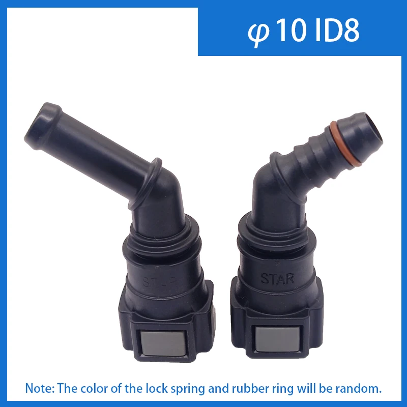 2pcs x D10 ID8 135° Female Auto Car Fuel Line Hose Quick Release Connector Carburetor Part