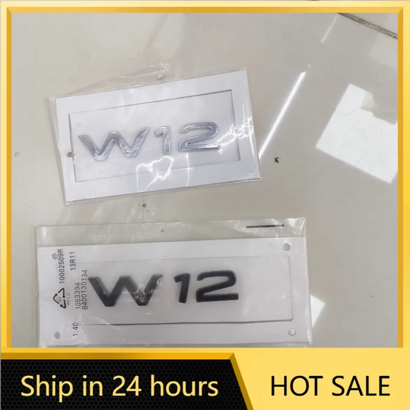 

1 pc Car Styling 3D ABS Logo W12 Emblem Letters Badge Car Sticker ForAUDI auto Accessories