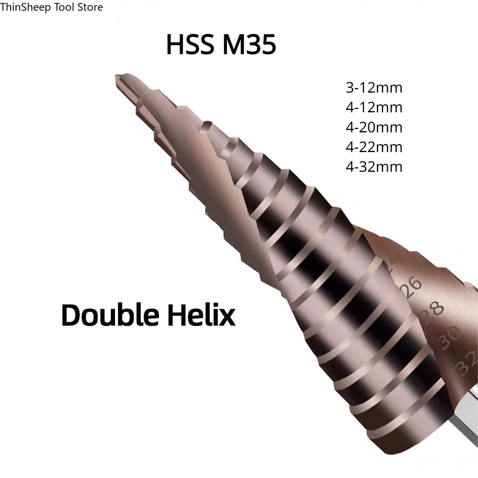 M35 HSS Step Drill Bit Coated with Spiral Flute Triangular Shank Hole Cutter Tools Sale of High Hardness Hole Enlarger