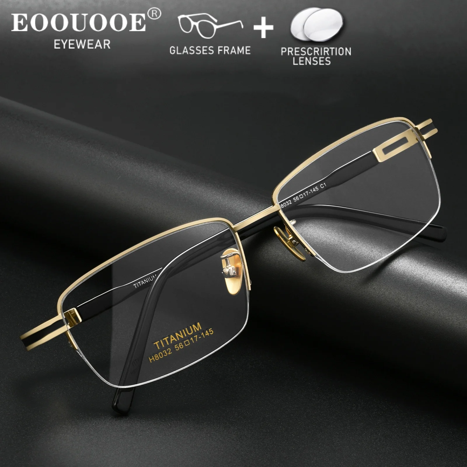 

High-End Square Titanium Eyewear Men Prescription Glasses Office Meeting Optical Eyeglasses Myopia Customize Progressive Lenses