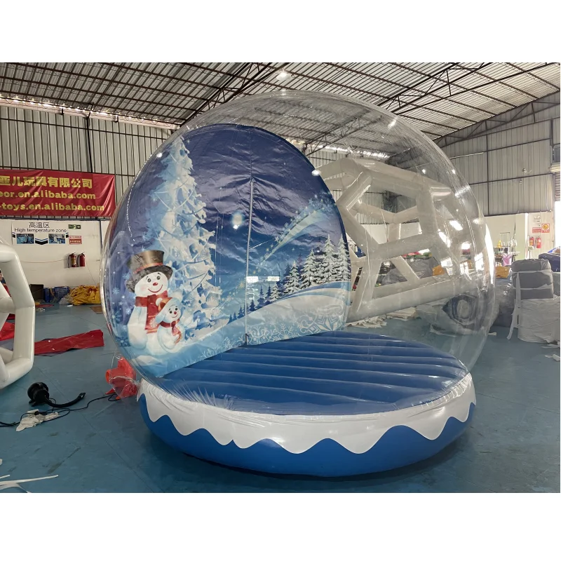 Wholesale 3m Christmas Background Wall Snow Globe Giant Inflatable Snow Globe Photo Booth with Base