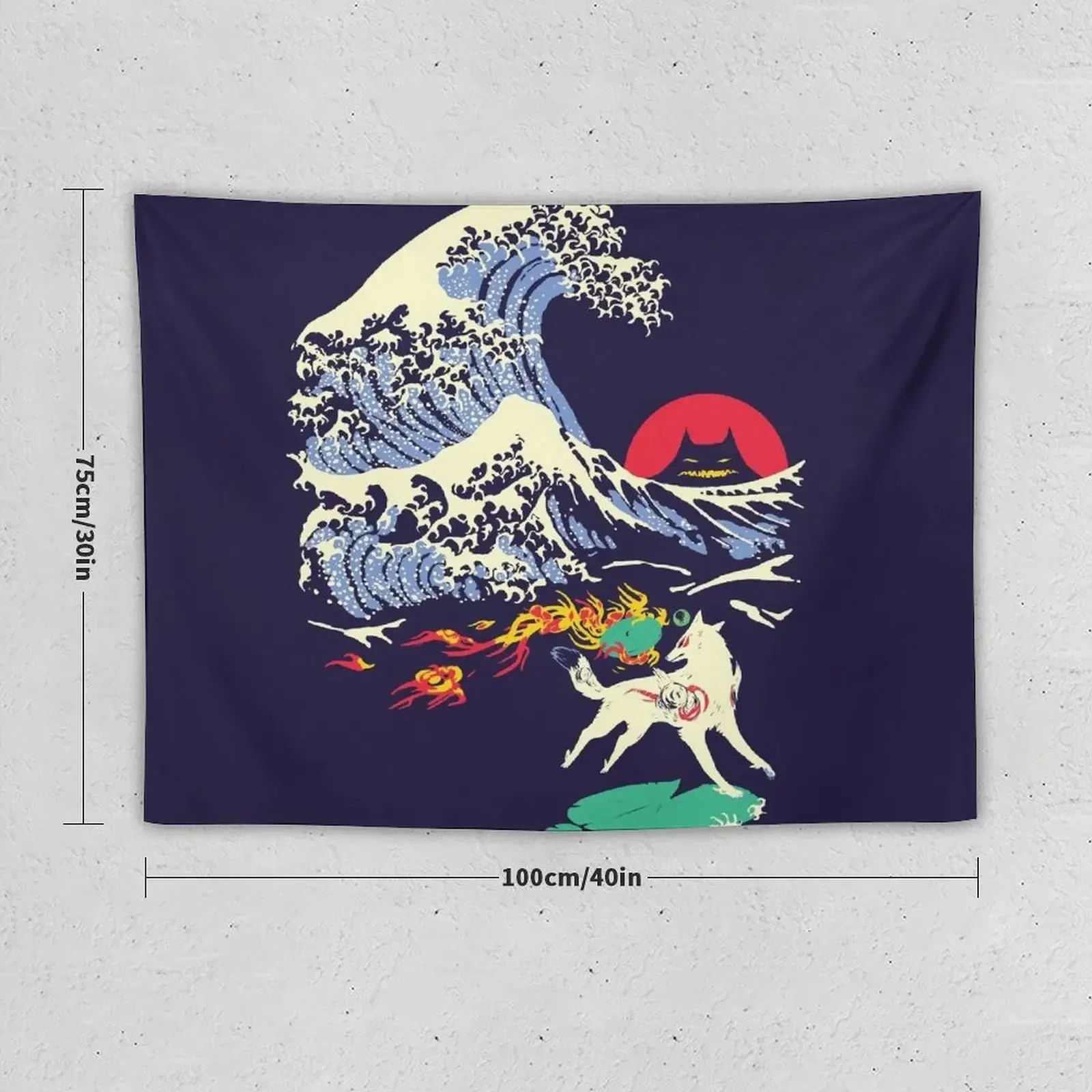 The Great Wave off Oni Island Tapestry Decoration Home Wall Carpet Tapestry