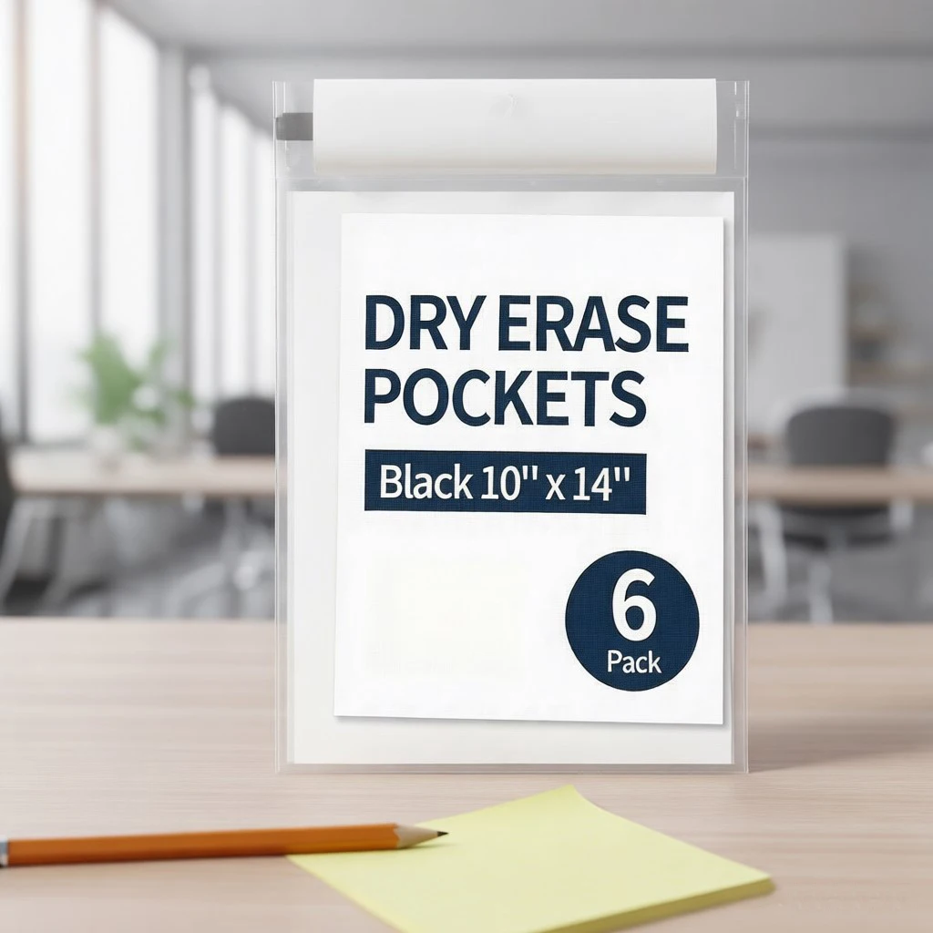 6/10/15/20/30Pcs Black Dry Erase Pockets Clear Sheet Protectors Sleeves for Classroom Teacher Supplies