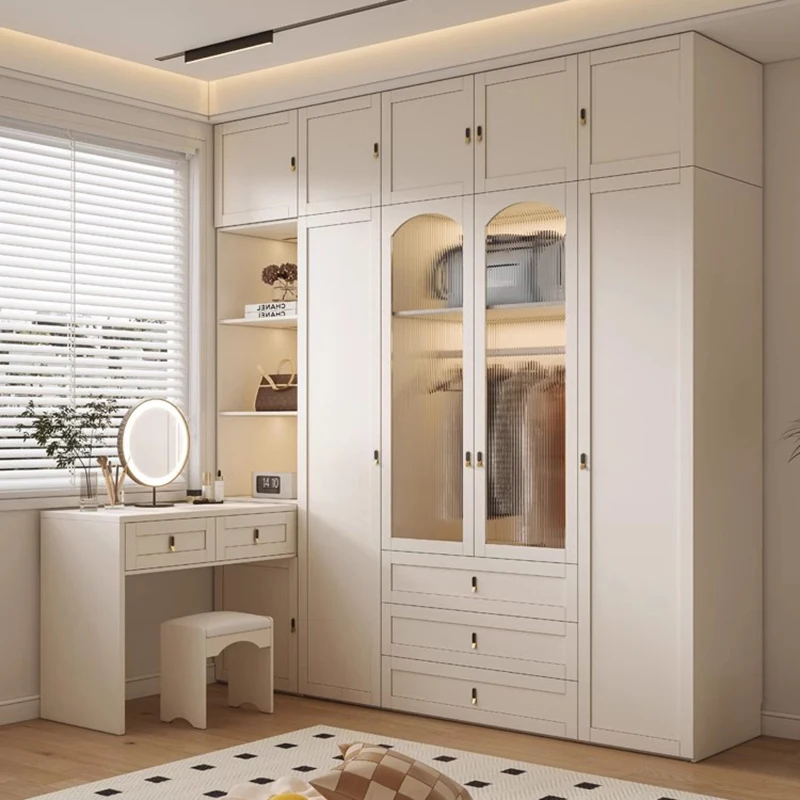 Luxury Modern Wardrobes White Clothing Rack Free Shipping Storage Cabinets Living Room Wooden Armario De Ropa Hotel Furniture