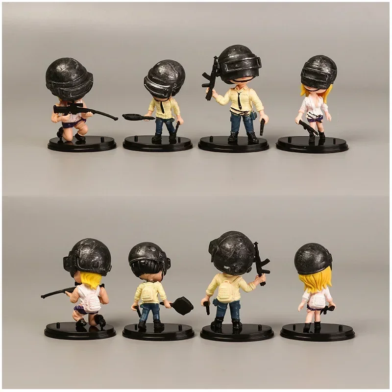 8 قطعة/المجموعة Q-النسخة PlayerUnknown's Battlegrounds دمية الإبداعية اليدوية PUBG لعبة سطح المكتب زخرفة نموذج دمية لعبة المحيط