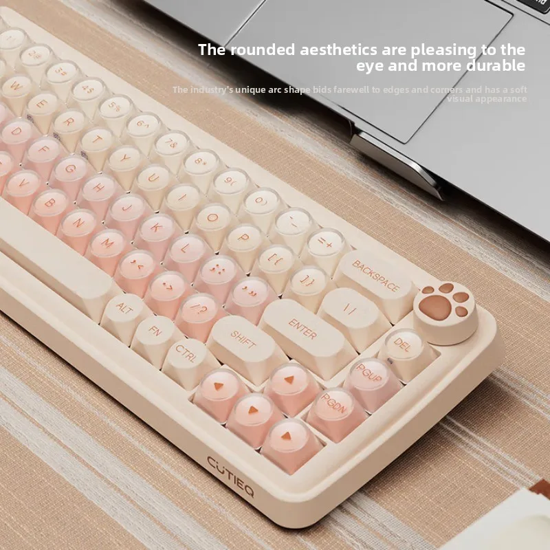 CUTIQE Z82 Mini Mechanical Keyboard Wireless Bluetooth Tri Mode Silent Office Multi-function Knob Long Endurance Office Keyboard