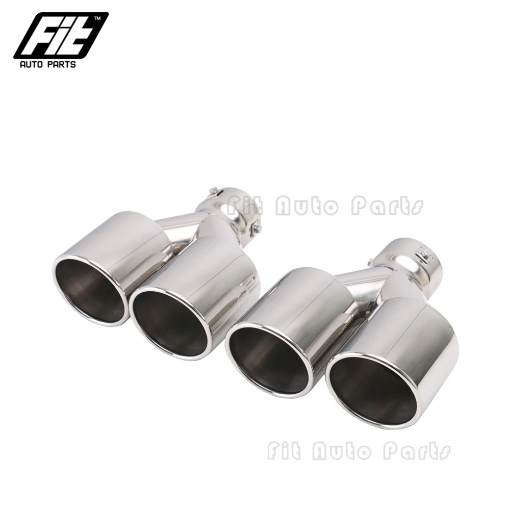 

Car Exhaust System Throat Tailpipe Stainless Steel 3" to 4" Universal Dual Exhaust Tips Adjustable