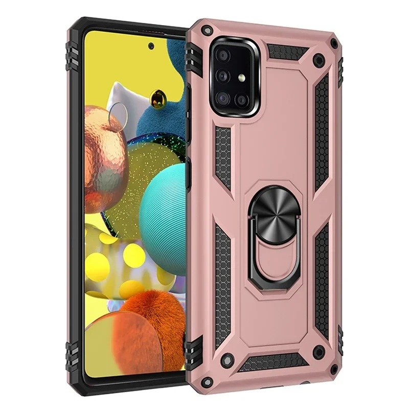 Fashion Armor Metal Ring Case for Samsung Galaxy S26 S25 S24 S23 S21 S20 FE Ultra S10 Note 20 Ultra Shockproof Anti-drop Cover