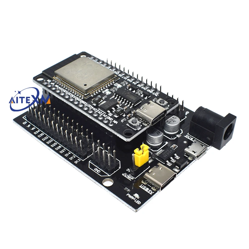 Placa de desarrollo ESP32 CH340C WiFi + Bluetooth, placa de expansión de ESP32-DevKitC-32 de doble núcleo de potencia ultrabaja, ESP-WROOM-32