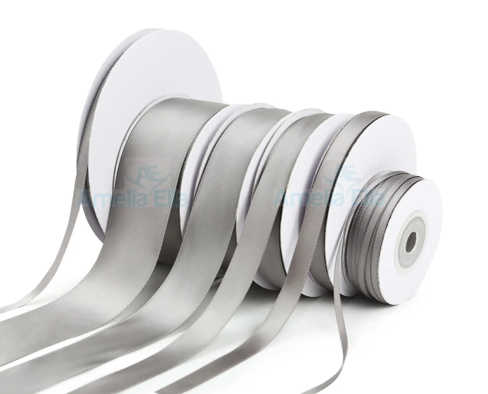 Gray Double Satin Ribbon For Gift Packing Christmas Party Decoration Handmade DIY 16  25  38 MM