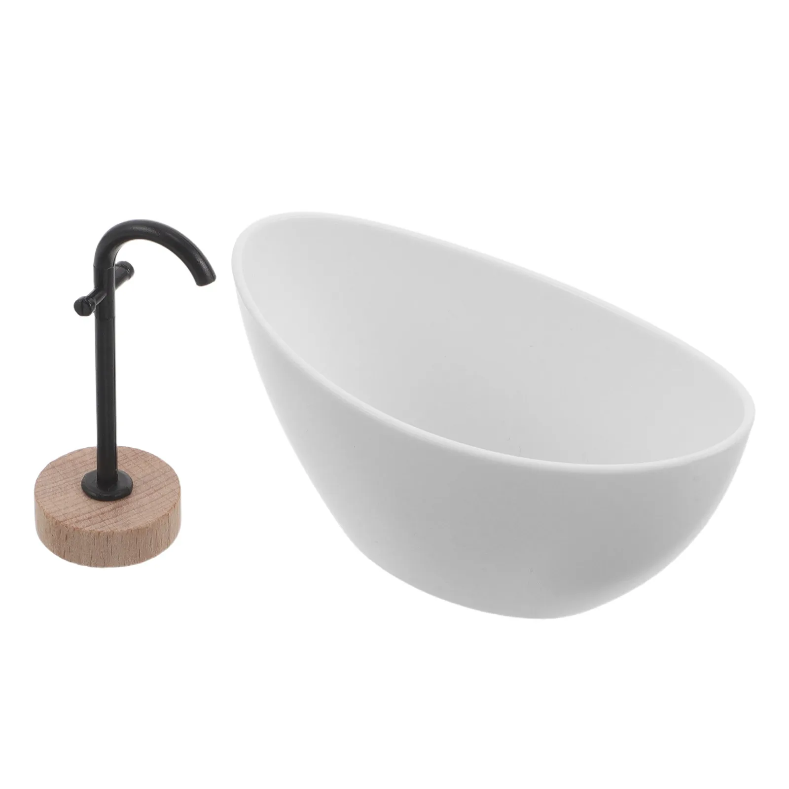 

1Set 1:12 Scale Miniature Bathroom Set Realistic Bathtub Shower Faucet Floor-Standing Mini Bath Accessories for Dollhouse