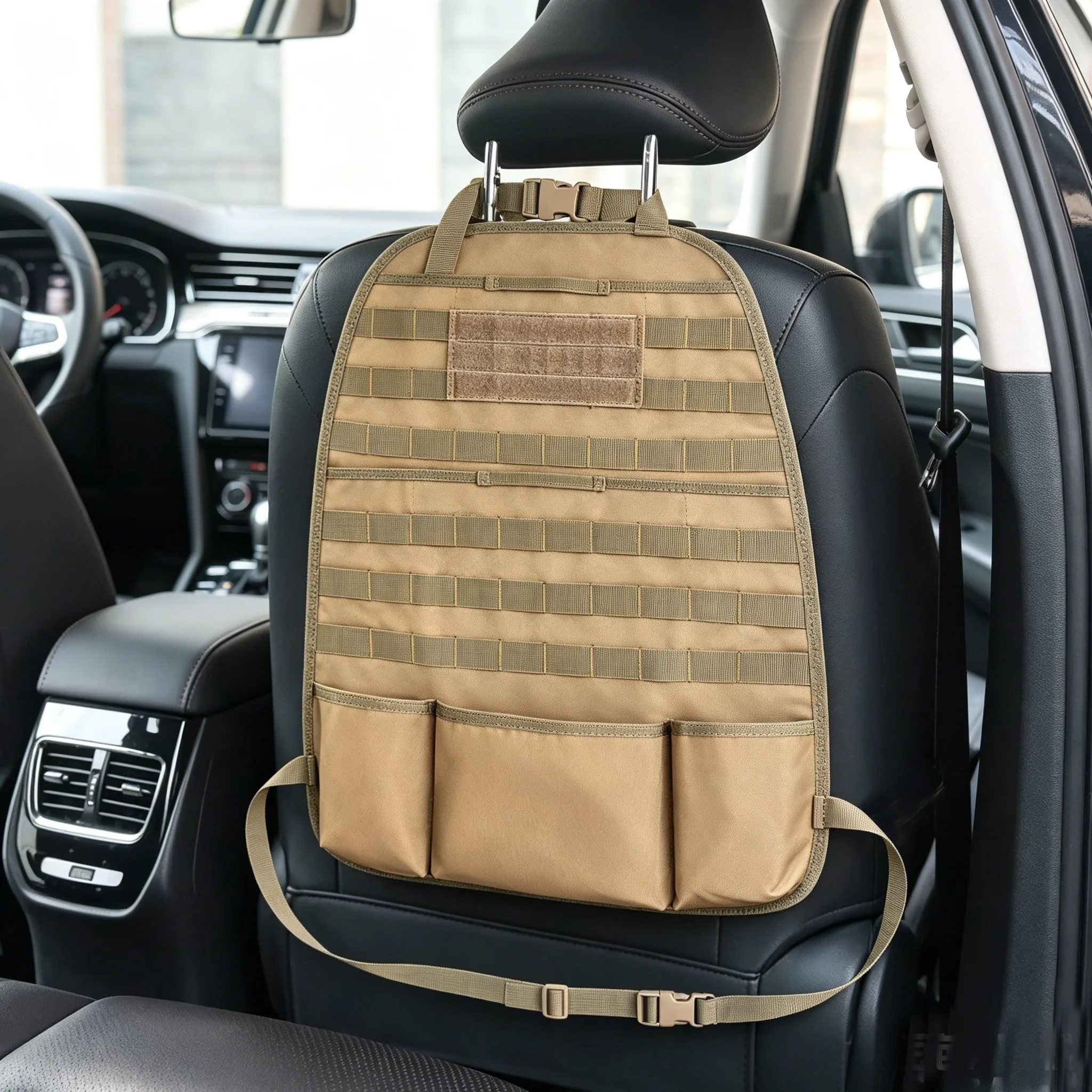 Tactical Car Seat Back Organizer MOLLE Vehicle Seat Back Panel Storage Pouch for SUV Truck Camping Hunting Gear Storage Holder
