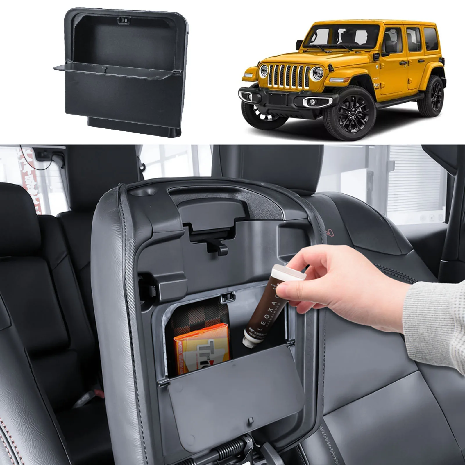 

Armrest Hidden Box Tray for Jeep Wrangler JL JLU 2018-2025 & Gladiator JT 2020-2025 Center Console Secret Organizer Interior Box