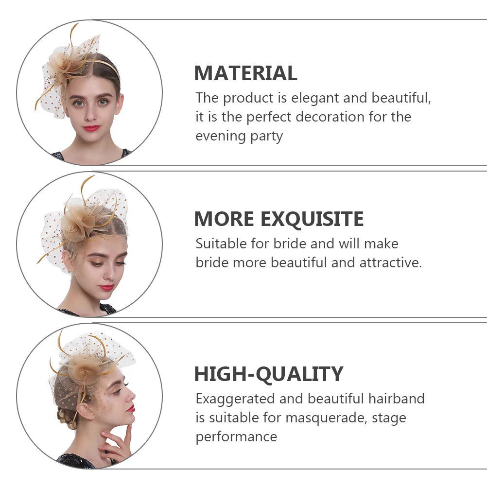

1pcs Vintage Lace Fascinator Hat Headband Elegant Mesh Party Headwear For Wedding Carnival Halloween Cosplay Stage