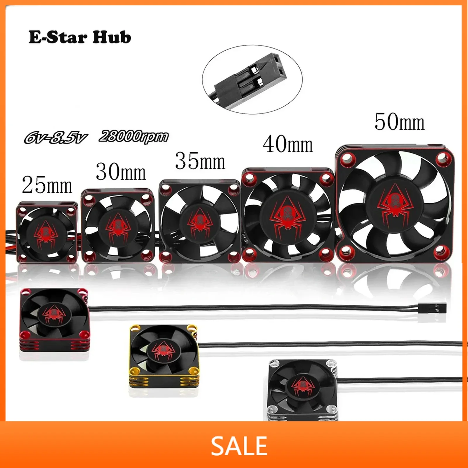 

RC Universal Metal Cooling Fan 25/30/35/40/50mm Cool Fans for 1/8 1/10 1/16 RC Car Motor Heat Dissipation Parts