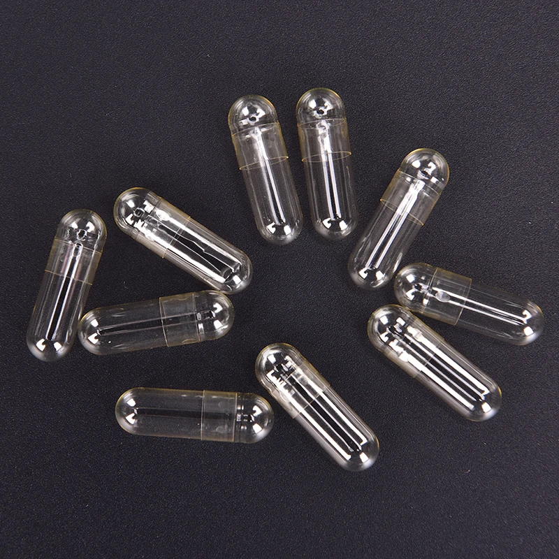 【K】1000PCS Standard Size 0 Empty Capsules! Empty Gelatin Clear Capsules 0# Hollow Hard Gelatin Transparent Separated Capsules