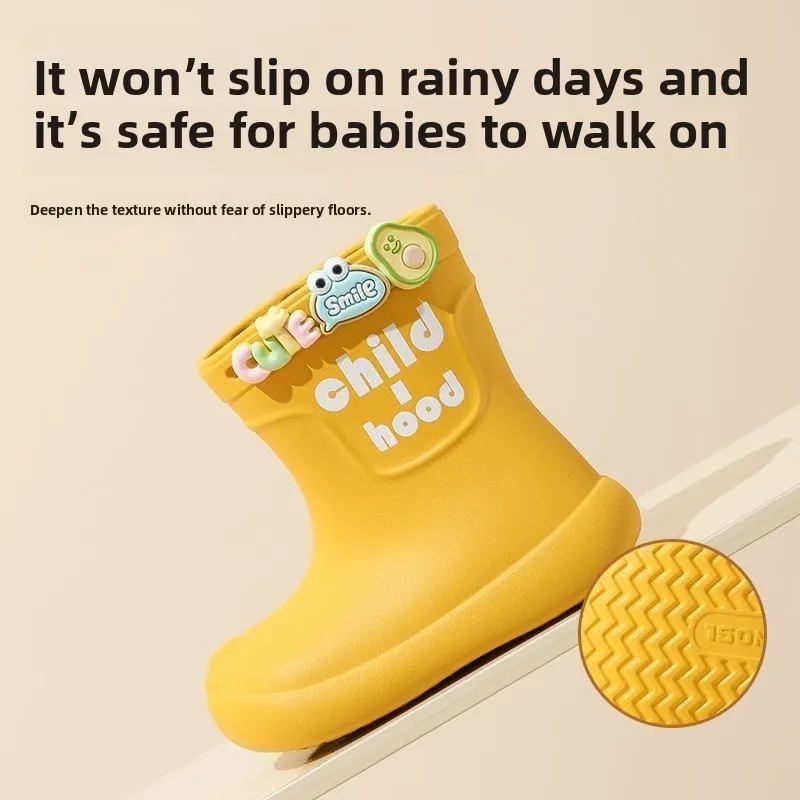2026 Kids Rain Boots Girls Boys Rainboots Anti-Slip Children Baby Rain Shoes PVC Waterproof Mid-Calf Water Shoes Soft Rubber image 4
