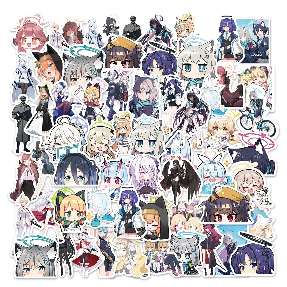 

10/30/50pcs Blue Archive The Animation Stickers Waterproof DIY Diary Water Bottle Phone Cute Anime Game Girl Sticker Decoration