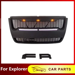 Front Racing Grills Grille For Trims Front Bumper Grilles With 4pcs Letters For 2006 2007 2008 2009 2010 FORD EXPLORER