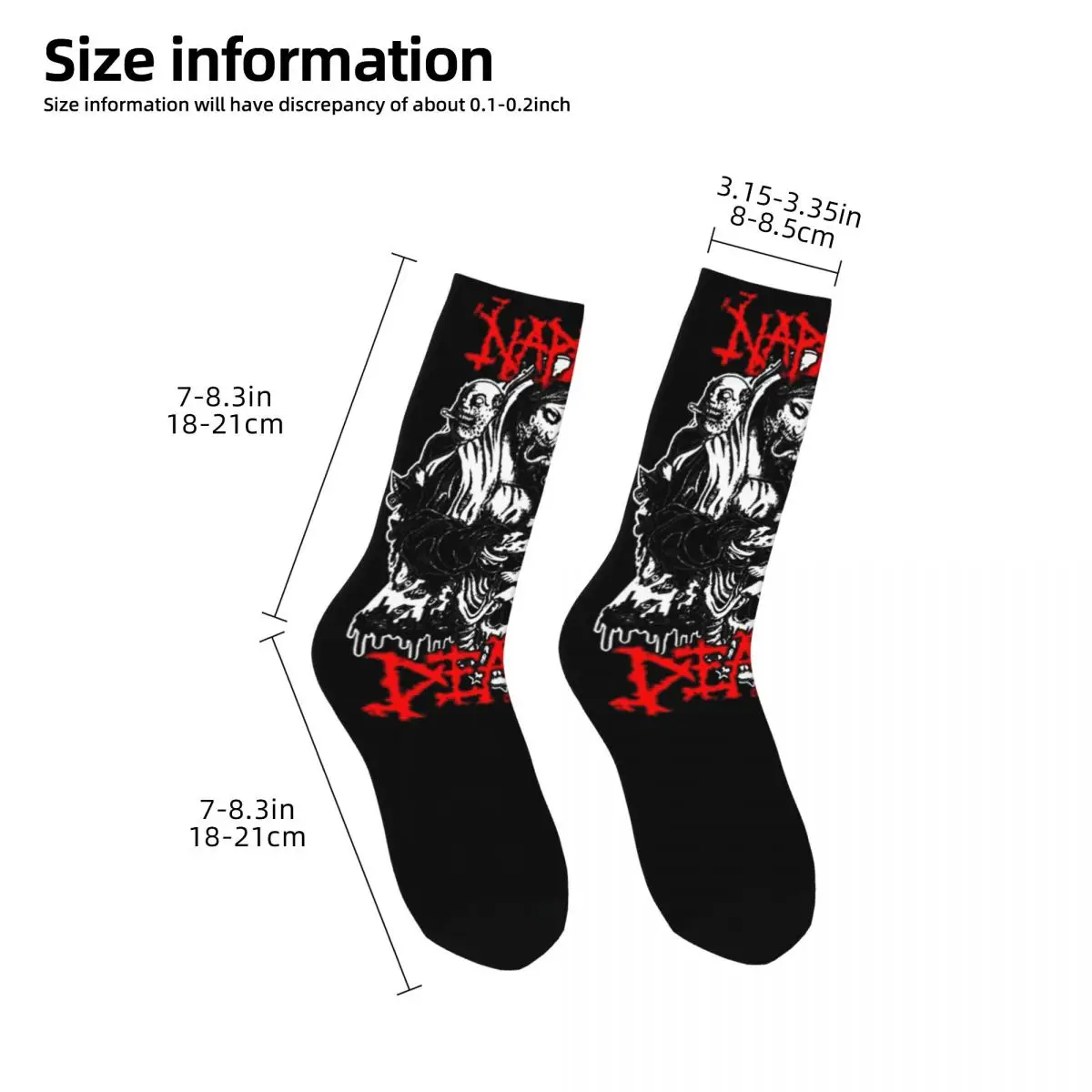 Harajuku Female Male Socks Rock Heavy Metal Napalm Death Band Accessories Comfortable Skateboard Dress Socks All Seasons