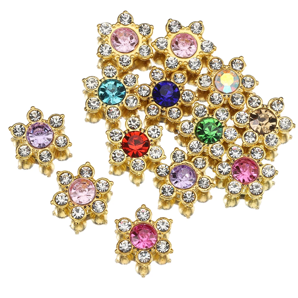 ลูกปัดคริสตัลรูปดอกทานตะวัน 50 ชิ้น หลากสี แบบหลังแบน สำหรับงาน DIY เครื่องประดับติดเสื้อ งานทำเครื่องประดับผม