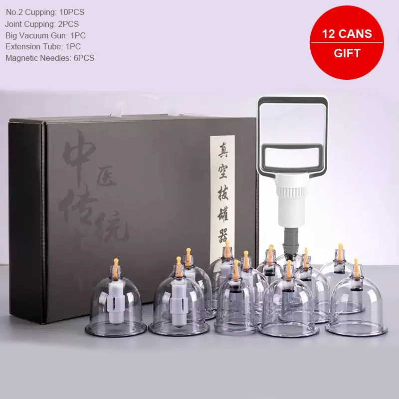 12/20/24 Cans Chinese Vacuum Cupping Massage Cups Non-glass Magnetic Cupping Therapy Set Home Cupping Cup Health Care