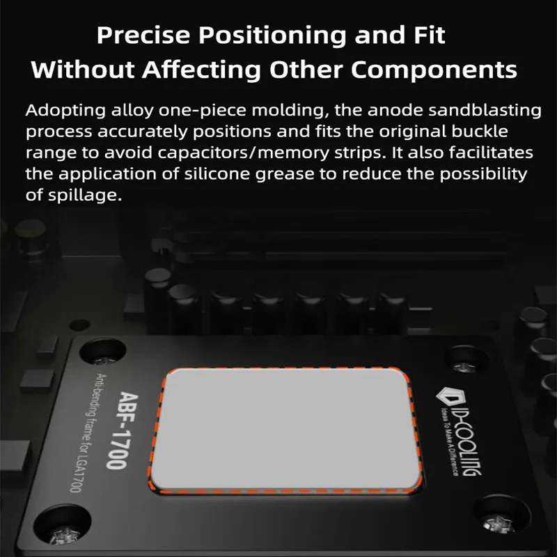 ID-COOLING ABF-1700 CPU مشبك مضاد للانحناء جميع سبائك الألومنيوم يأتي مع مفك براغي معزول على شكل حرف L لـ LGA1700 #4