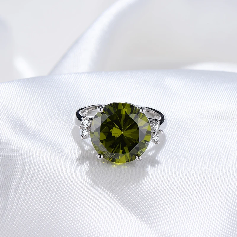 Rings For Women 2017 Silver 925 jewelry Solitaire Green Spinel Section Fine Jewelry Engagement Party for Girls Christmas Gift