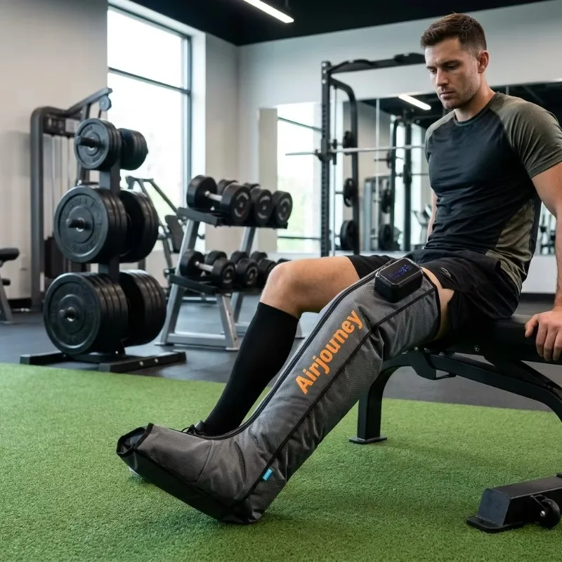 6 Chamber Portable Air Compression Massage Boots Automatic Electric Sports Recovery Foot Calf Leg Massager Therapy Machine