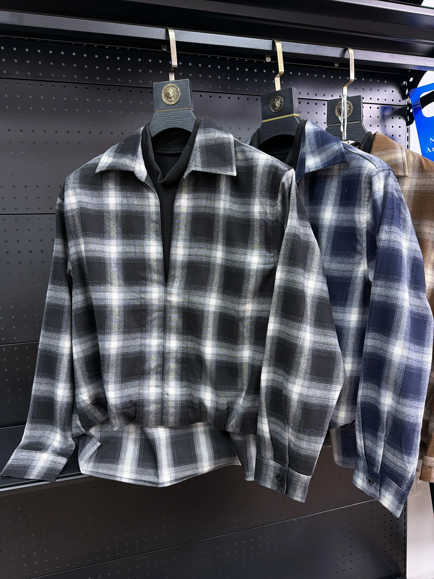  Men's Plaid Shirt Jacket Outerwear Fashion Urban Style Standard Fit Long Sleeve Casual Windbreaker Polyester Blend