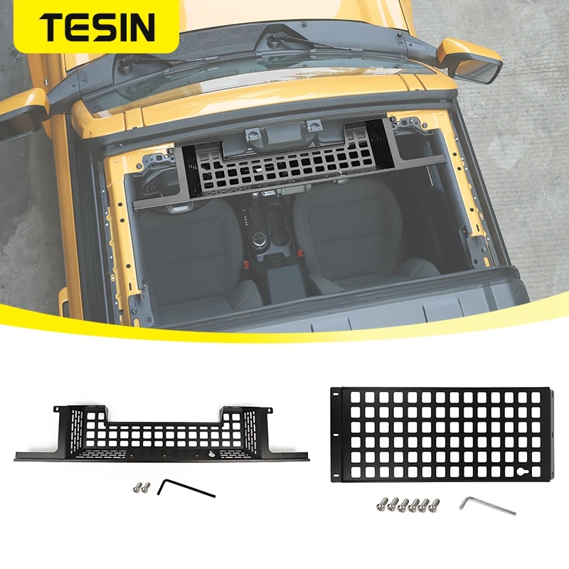 TESIN Multifunctional Car Roof Extension Bracket Luggage Storage Rack For Ford Bronco 2021 Up Cargo Shelf Interior Accessories